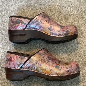 Dansko XP floral watercolor clogs